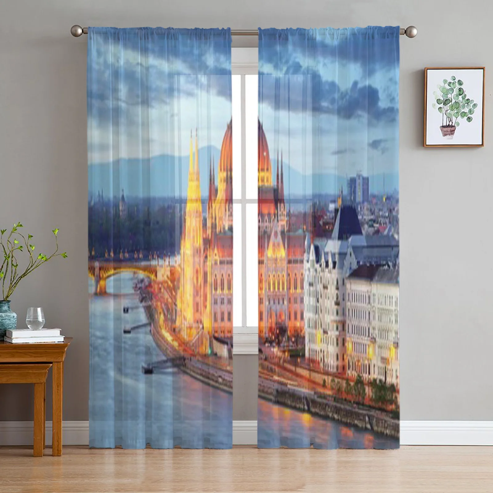 

Будапешт, Венгрия, ночные тюлевые прозрачные шторы для гостиной, спальни, кухни, украшения из органзы, занавески