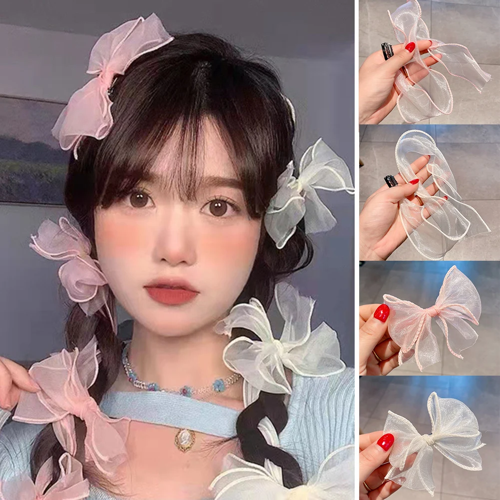 

Princess Barrette Hair Clip Long Ribbon Bow Hairpins Hair Pins for Women Korean Braided Headband Women Girls Hair Accessories
