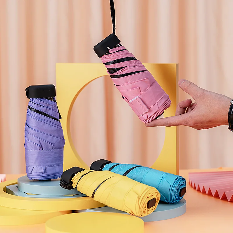 

Umbrella Sun Rain Women Flat Lightweight Umbrella Parasol Folding Sun Umbrella Mini Umbrella Small Size Easily Store Parasol