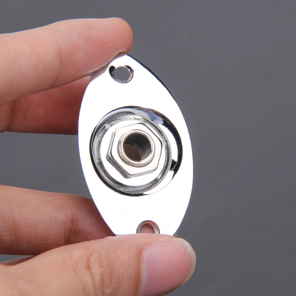 Металлический разъем для электрогитары с овальной пластиной 1/4 дюйма гнездо