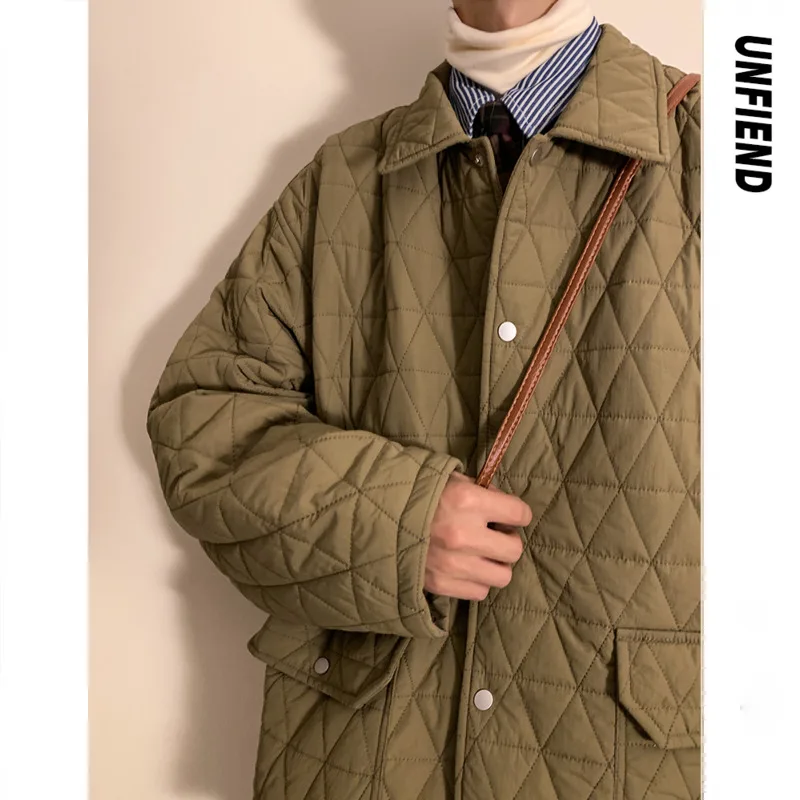 Winter Jacket Men Warm Fashion Retro Army Green Black Thicken Jacket Men Streetwear Korean Loose Thick Short Coat Mens Parker