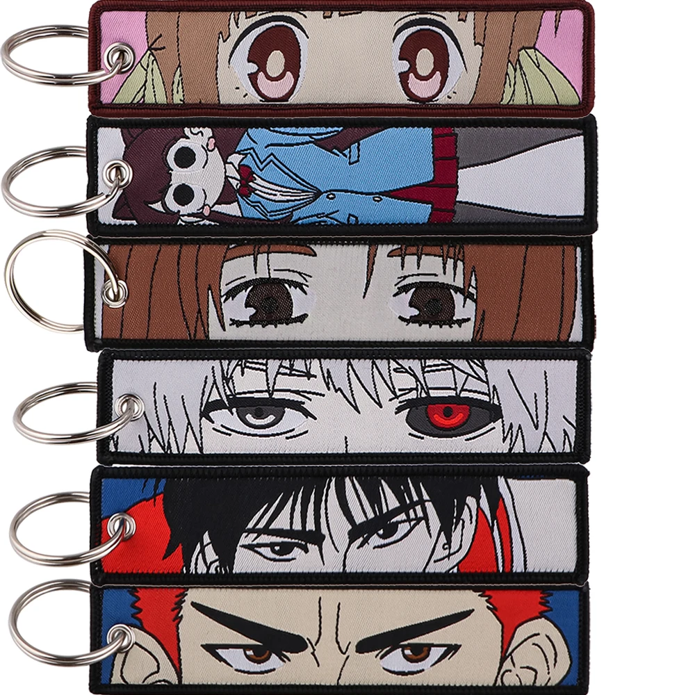 

Anime Tokyo Ghoul Key Tag Embroidery Key Fobs For Motorcycles Cars Bag Backpack Keychain Collection Fashion Key Ring Gifts