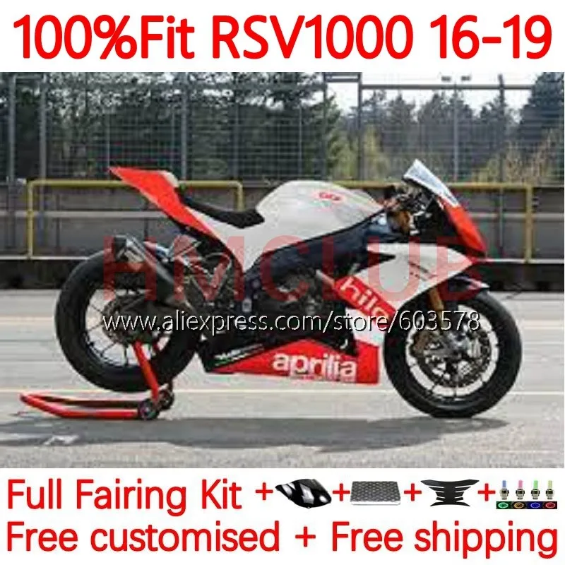 

Инъекция для Aprilia RS4 RSV1000R RSV 1000 RSV1000 R RR 2016 2017 2018 RSV-1000 16 17 18 19 обтекатель 162No.53 белый глянцевый