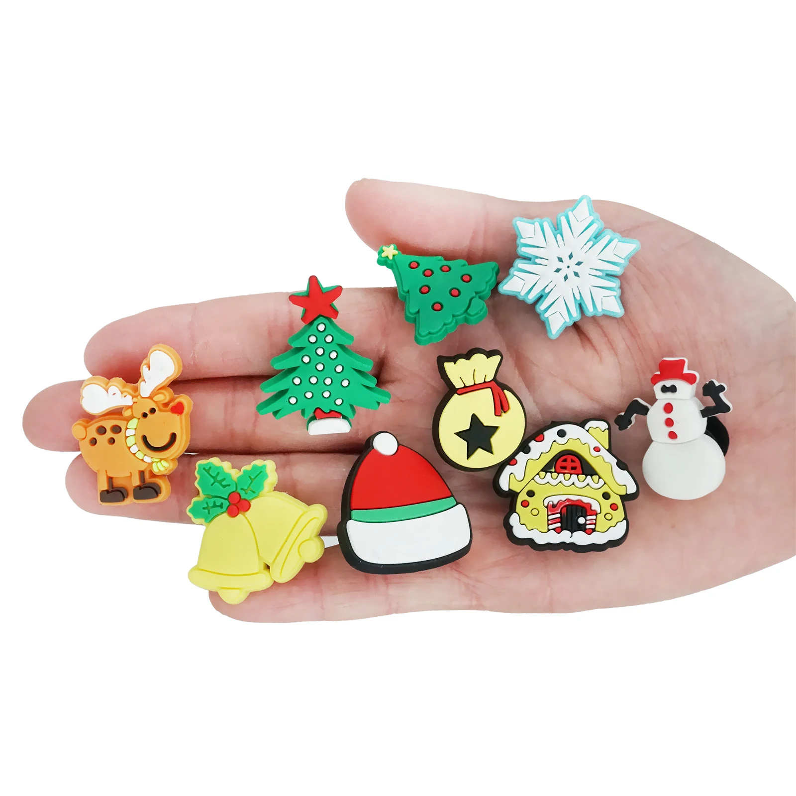 

1 Pcs Christmas Croc Charms Snow Xmas Santa Claus Bag Tree Shoe Buckles Corc Accessories Charms for Croc Jibz Sneakers Kids Gift