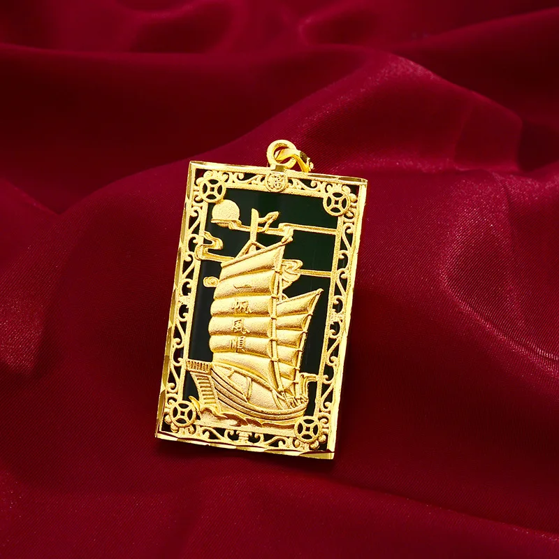 Золотой магазин в одном стиле золотой стильный мужской кулон AU99 гладкий из