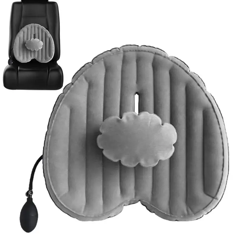 

Inflatable Back Cushion Back Pillow For Office Chair Lumbar Support Pillow Relieve Back Ache Air-bag Flocking Fabric Back