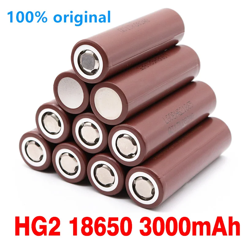 

100% original 18650 HG2 3.7V 3000mAh batterie 3.6V décharge 30A 18650 batterie pour LGHG2 3000MAH 3.7V 18650 batterie