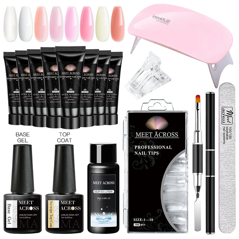 

Nail Extension Gel Set 6W LED Lamp Full Manicure Set Quick Extension Nail Gel Kit Finger Extend Building Set For Nails Tool Kit