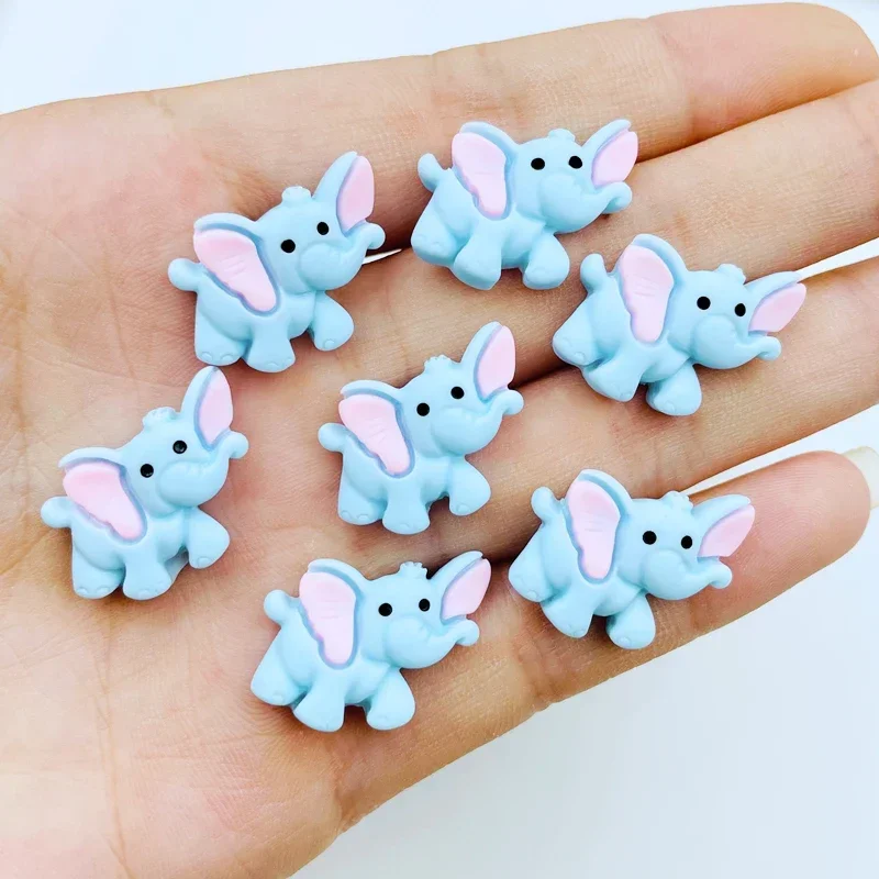 

10 Pcs New Mini Cartoon Cute Baby Elephant Flat Back Resin Cabochon Scrapbook Kawaii DIY Embellishments Charm Accessories F64