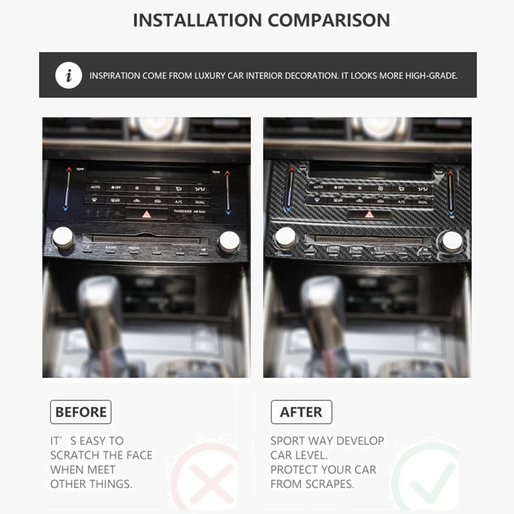 Настоящее углеродное волокно для Lexus IS250 IS200 IS 350 2013-2019 Автомобильная центральная