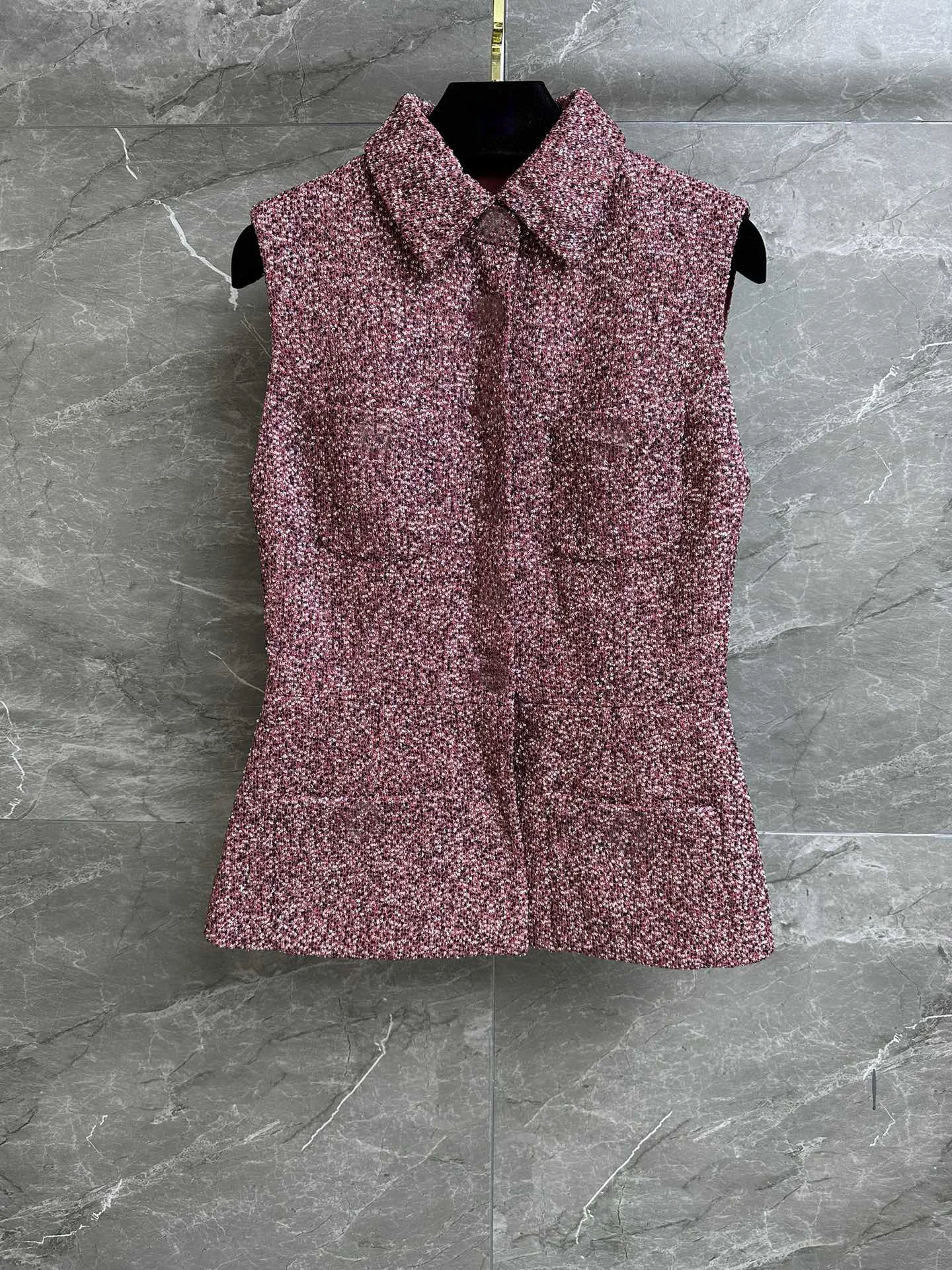 

Sequin top lapel neckline design Heavy sequins interspersed with elegant and advanced multi-pocket decoration713