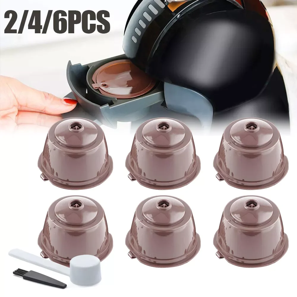 

Reusable Coffee Capsule Filter Cup Refillable Caps Spoon Brush Filter for Nescafe Dolce Gusto Baskets Pod Soft Taste Sweet
