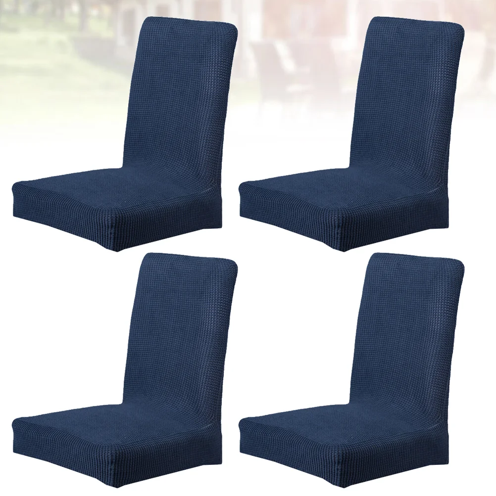 

4pcs Simple Modern Dining Chair Stools Cover Elastic Stretchy Seat Protective Case Full Cover Removable Chair Cover for Home