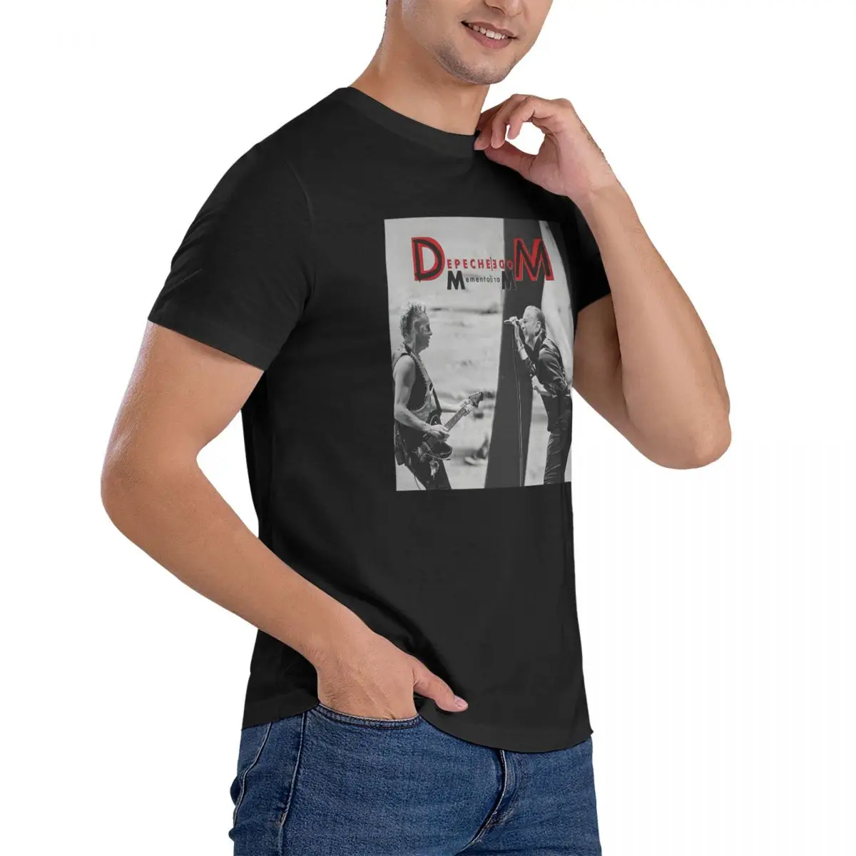 Мужские футболки Depeche Modee из 100% хлопка крутые с коротким рукавом круглым вырезом