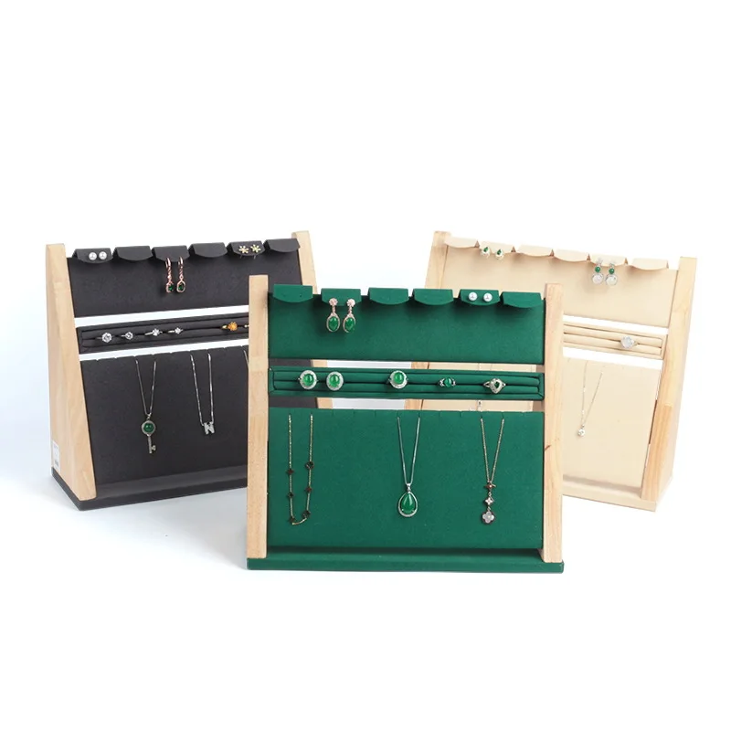 Solid Wood Jewelry Display Rack Earrings Rings Pendants Storage Display Props Rack Earrings Necklace Jewelry Rack Wholesale