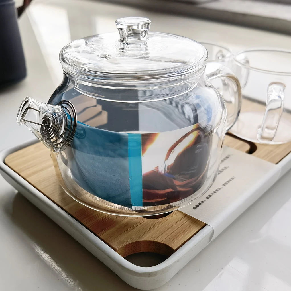 Samadoyo Термостойкий стеклянный чайный сервиз дорожный один горшок и две чашки 180