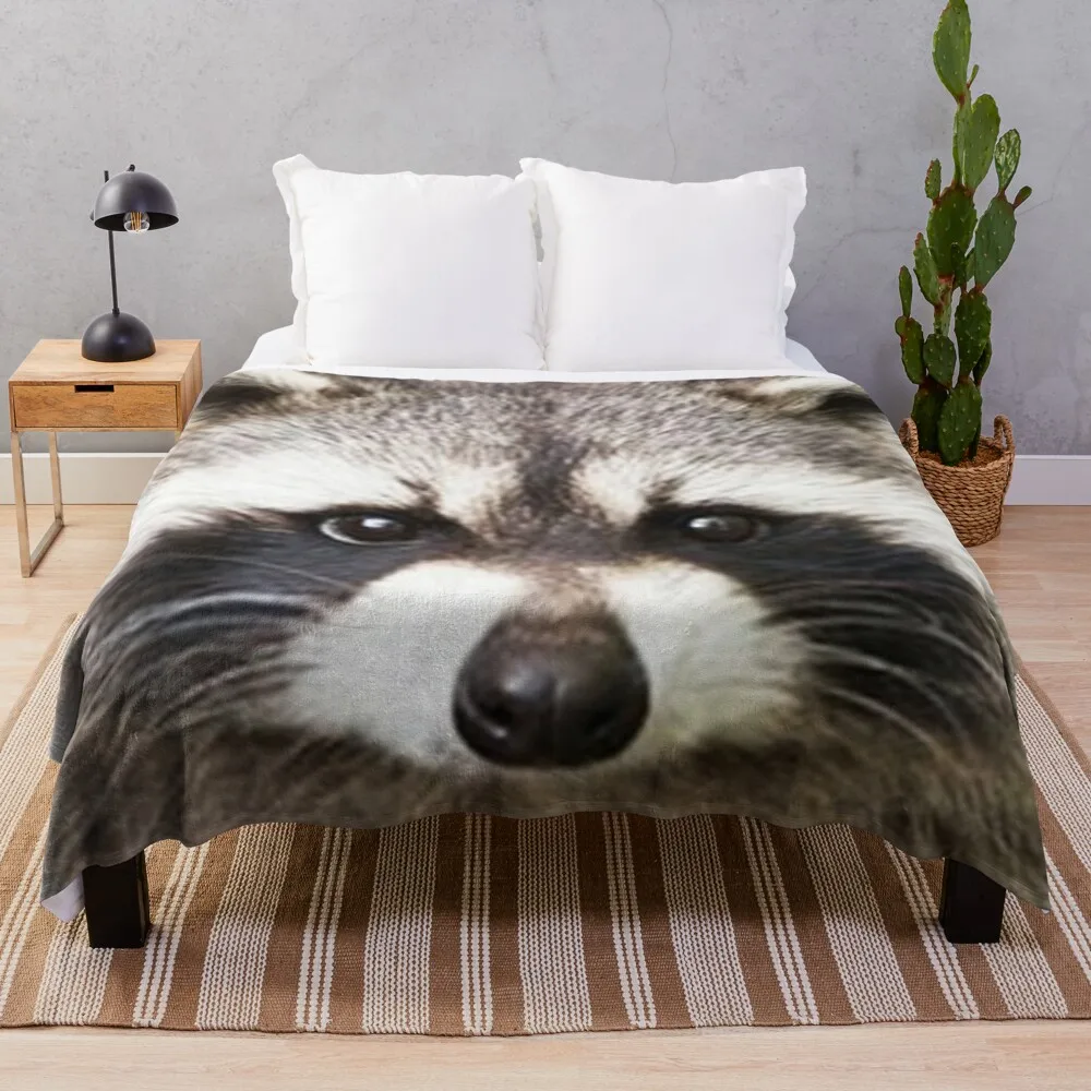 

Raccoon Face Throw Blanket Baby Blanket