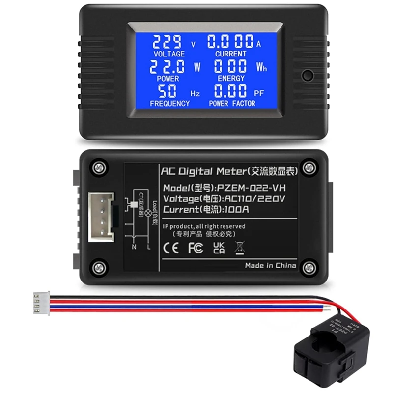 Цифровой вольтметр-амперметр с ЖК-дисплеем 110 В переменного тока