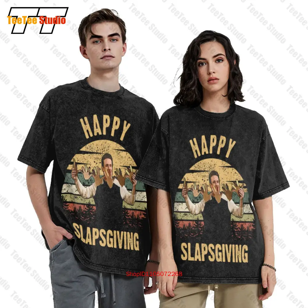 Фото Винтажная футболка большого размера из фильма Барни Стэнсона Happy Slapsgiving «Как я встретил вашу маму» Vs205086 V51 I7C2 №2