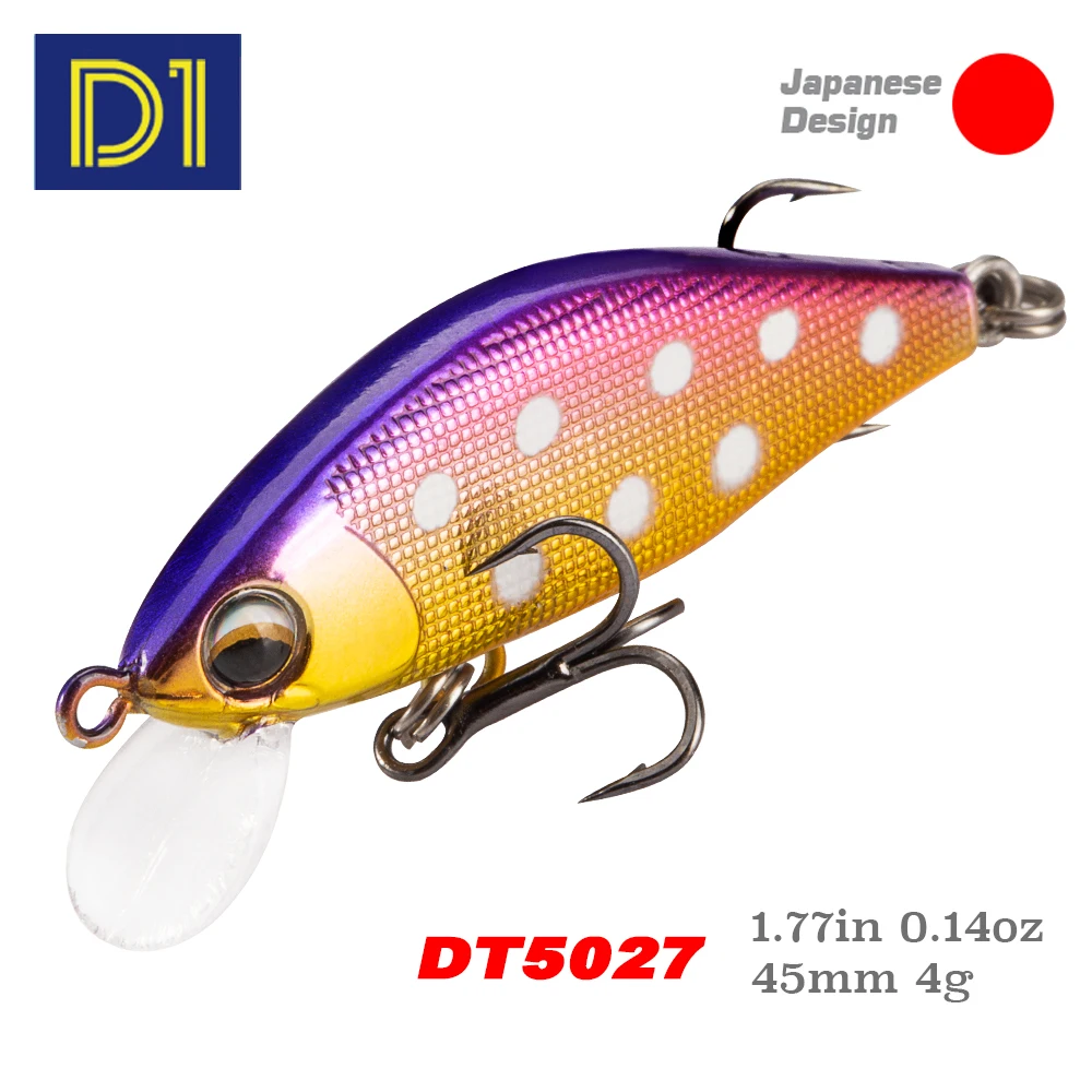 

D1 Minnow Fishing Lures 45mm 4g Sinking Hard Baits Artificial Trout Mini Wobblers For Pesca Perch Bass Stream Fishing Tackle