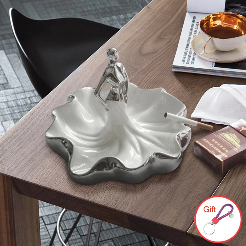 

Light Luxury Fruit Plate Living Room Home Coffee Table Fruit Plate Modern Minimalist European-style Ceramic Ashtray Ornaments