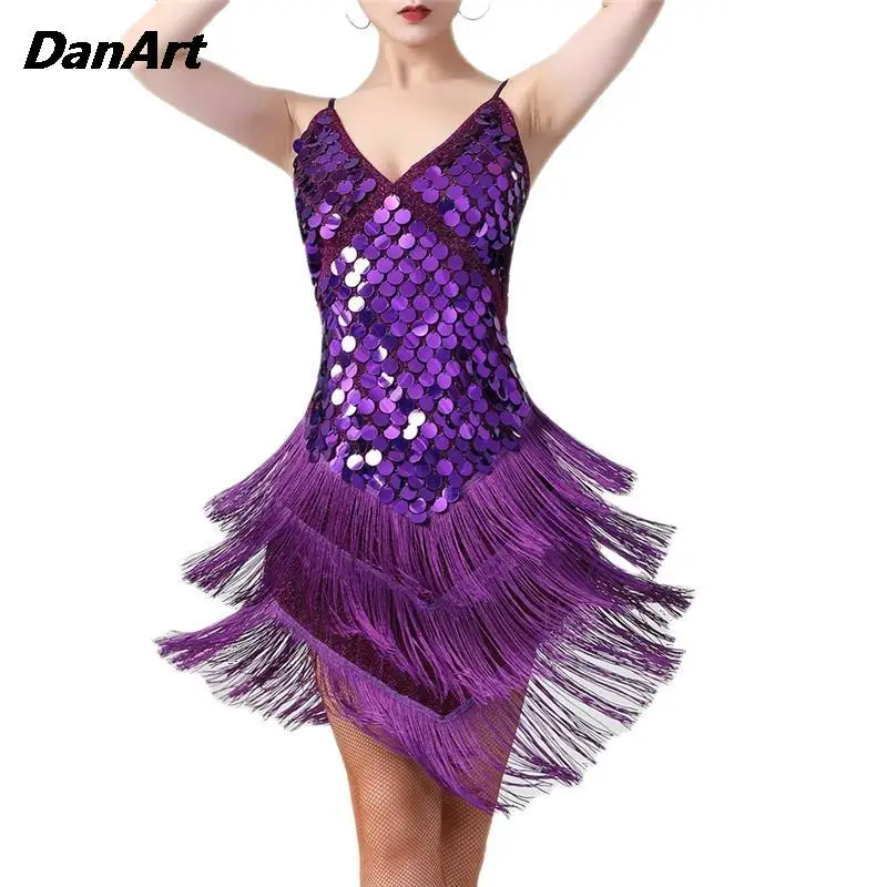 Платье для выступлений в латинских танцах женское танцевальное платье с