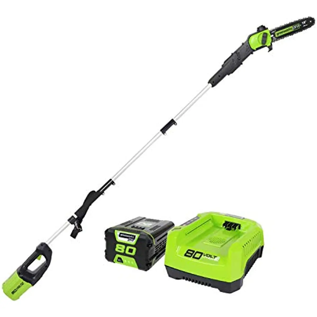 

Greenworks Pro 80V 10 inch Brushless Cordless Polesaw, 2Ah Battery and Charger Included PS80L210