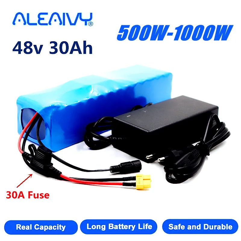 

Aleaivy 18650 13S3P 48V 30Ah 30000mAh Lithium ion Battery Pack 750w 1000w E-bike Electric bicycle Scooter with BMS