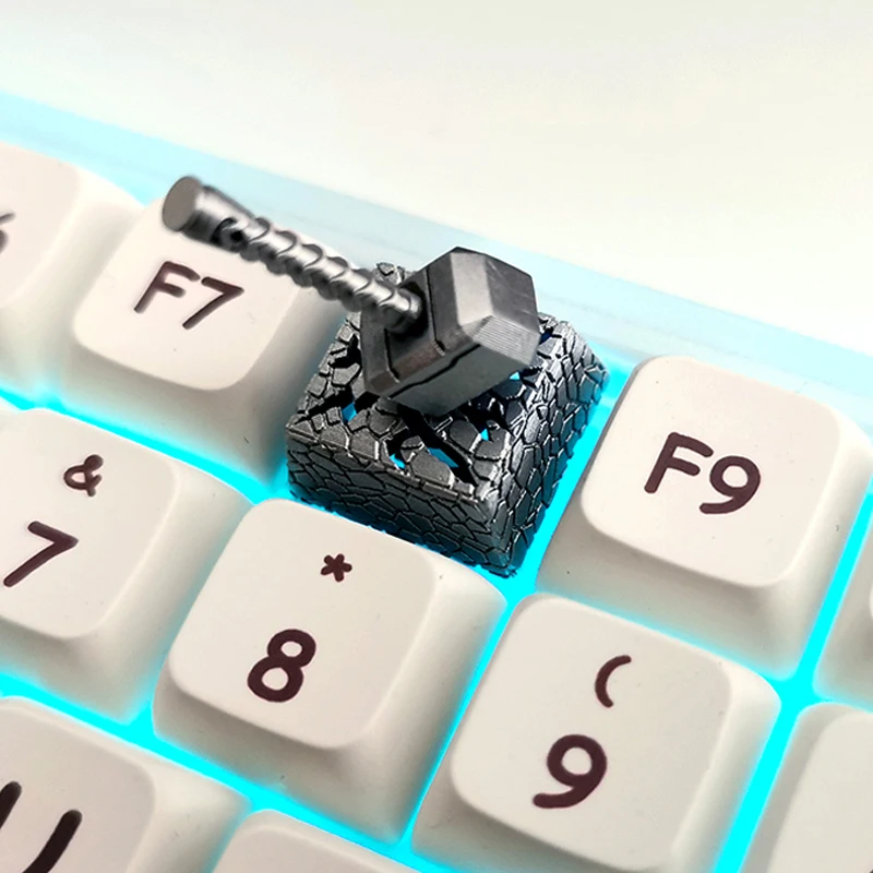 

3D Hammer Keycap Transparent R4 ESC Manual Creativity Decompression Magnetic Cross Axis Game Mechanical Keyboard Key cap