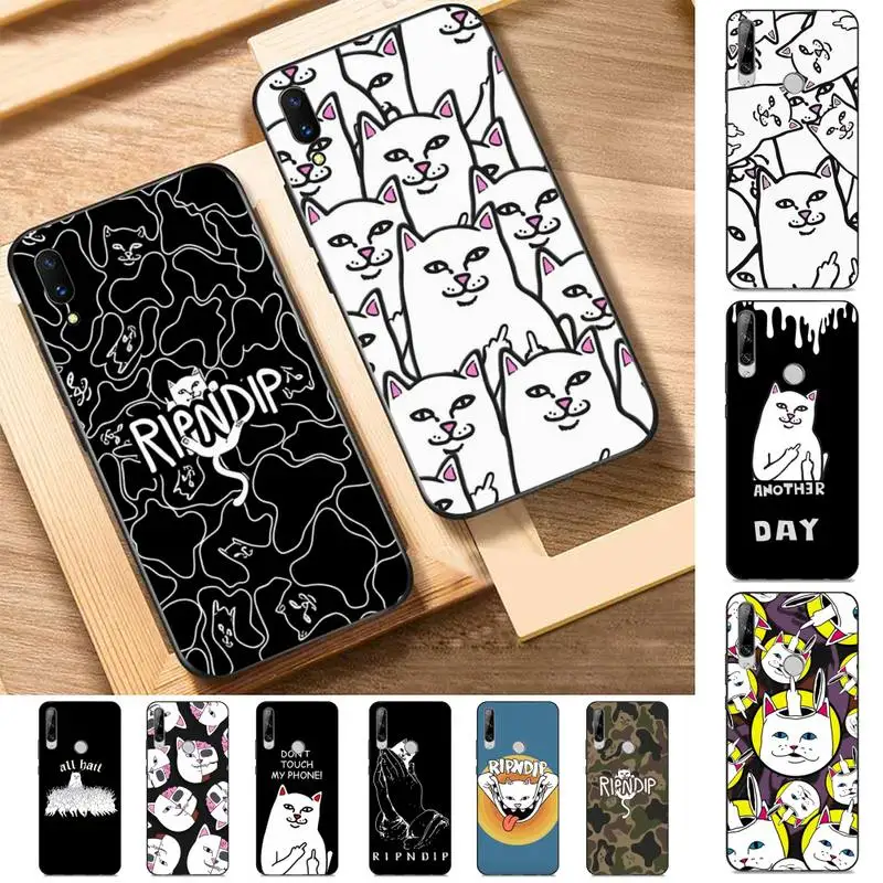 

Middle cute fingers cat-RIPNDIPS Phone Case for Huawei Y 6 9 7 5 8s prime 2019 2018 enjoy 7 plus