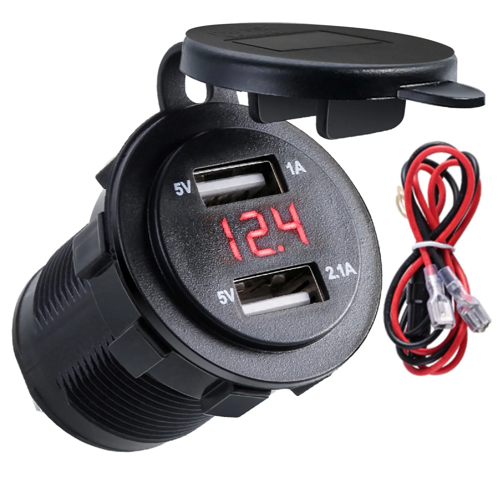 

Автомобильное зарядное устройство с двумя USB-портами, 12-24 В, 3,1 А