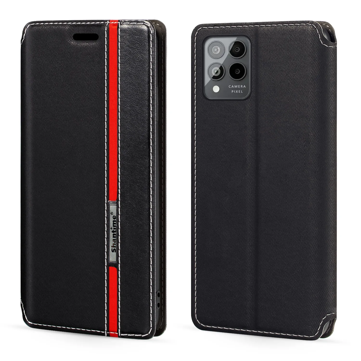 

Модный разноцветный кожаный флип-чехол с магнитной застежкой и отделением для карт