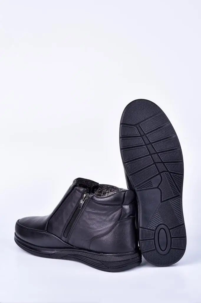 Мужские туфли из натуральной кожи Зимние Повседневные Удобные мужские на молнии