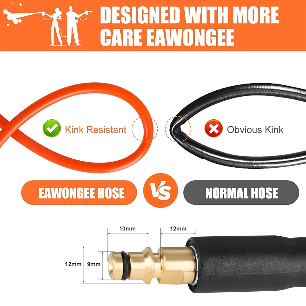 Сменный шланг высокого давления удлинитель для воды 6-20 м с быстроразъемным