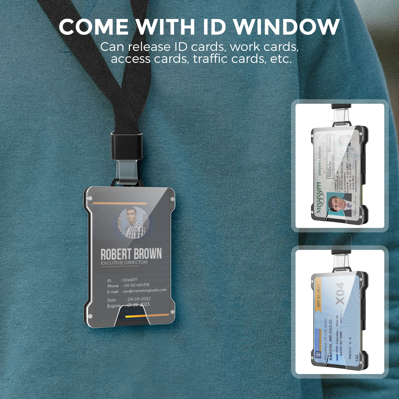 

New Arrivals Aluminum Alloy Card Bag Transparent Work Card Metal Wallet