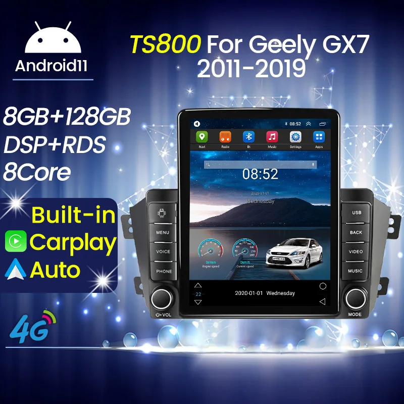 Автомобильный мультимедийный видеоплеер Tesla с сенсорным экраном 9 5 дюйма Android 11