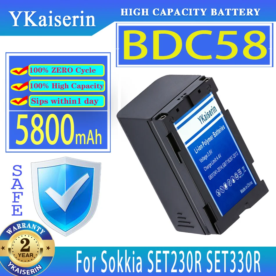 

YKaiserin Battery BDC58 (BDC70 BDC46B) 5800mAh For Sokkia SET530R SET630R SET230R3 SET330R3 SET230R SET330R Digital Batteries