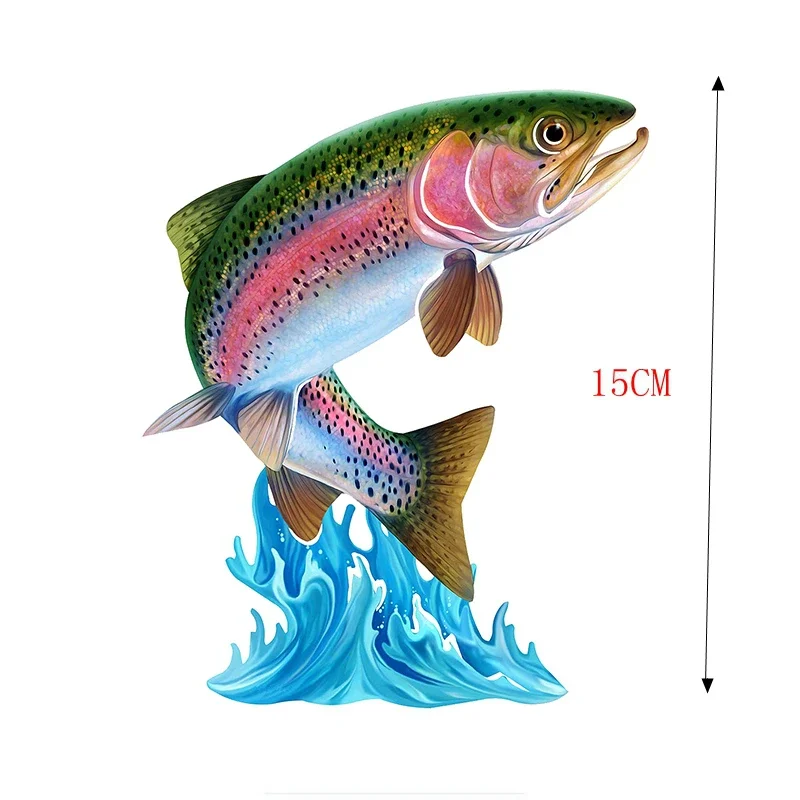 Cool Jumping Northern Pike Walleye 3D Fish Wall Art Канцелярские наклейки для автомобиля Автомобильная