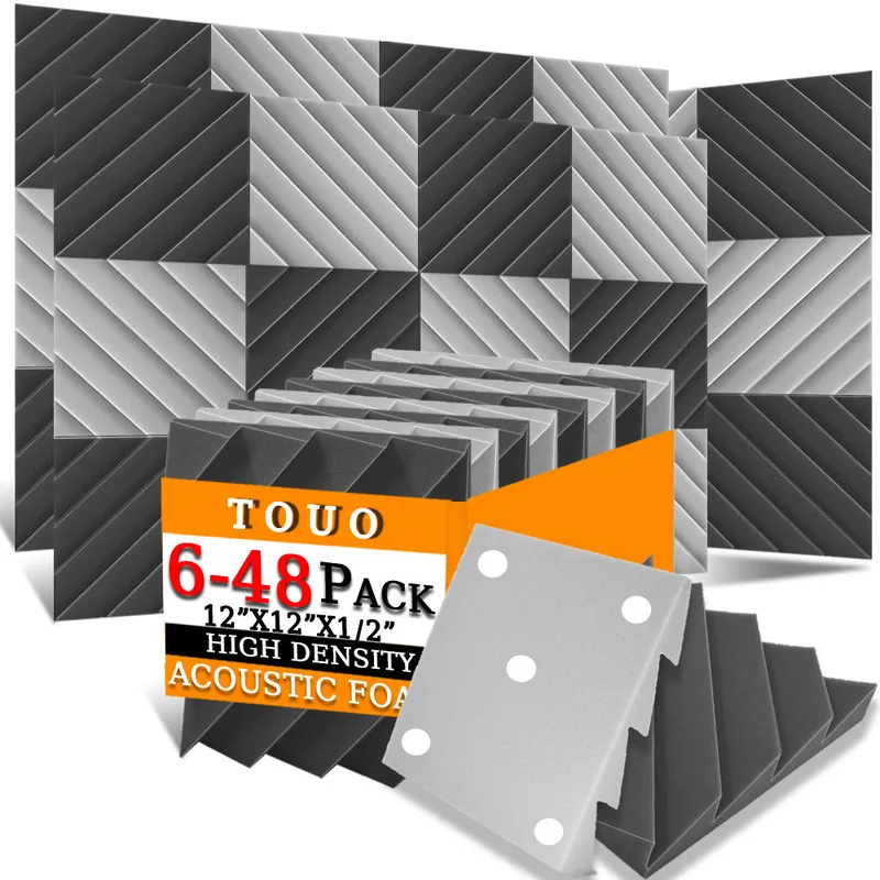 Акустическая пена TOUO 6/12/24/48 шт. звукоизоляционный материал высокой плотности