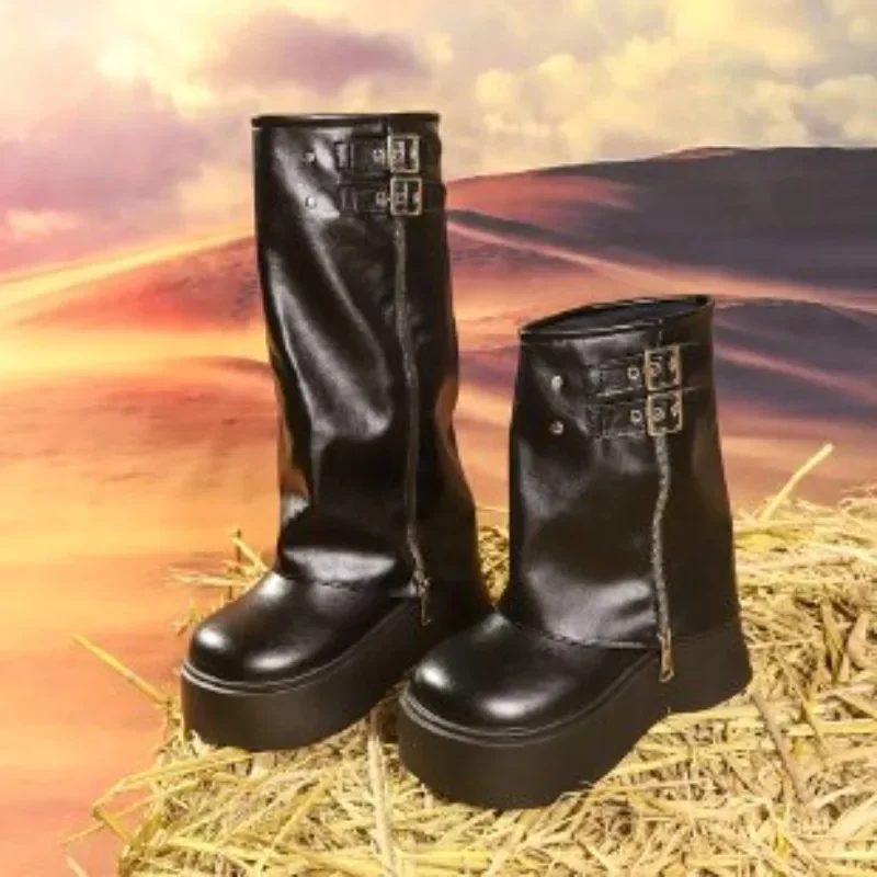 Брендовая женская обувь 2024 женские ботинки с пряжкой на ремне модные современные