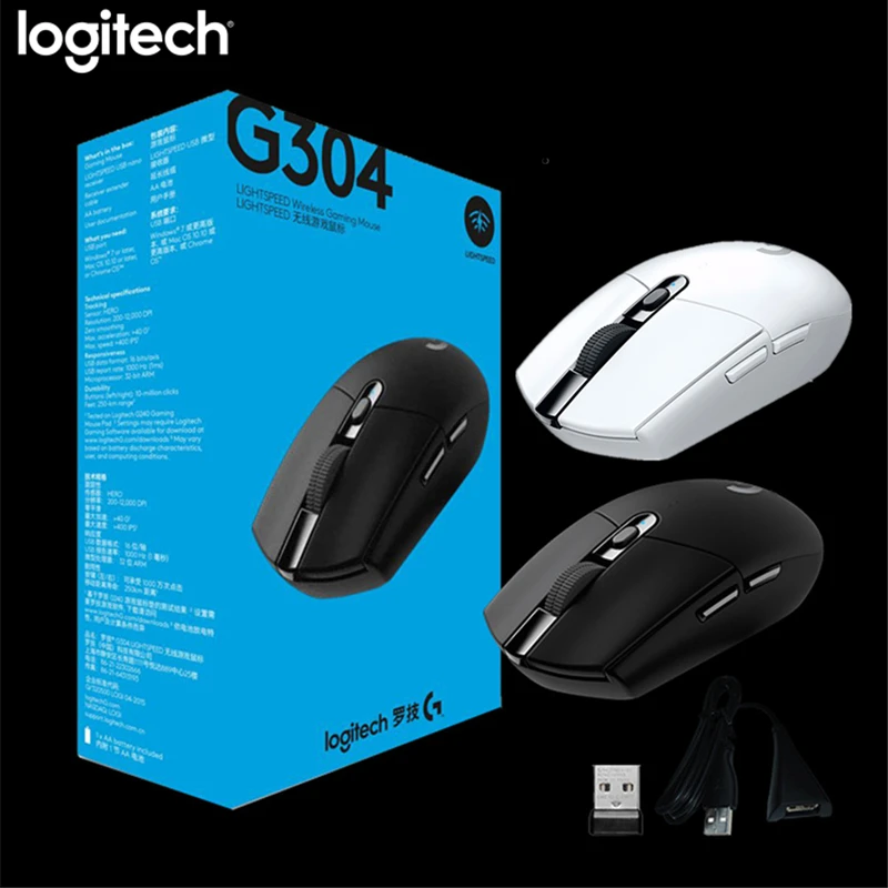 

Logitech G304 LIGHTSPEED Wireless Mouse Gaming Mouse For LOL PUBG Overwatch CSGOWith HERO Sensor 12000DPI 400IPS For Windows Mac