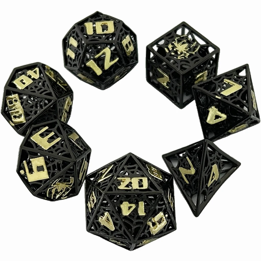 D &amp игральные кости полые латунные металлические многогранные NDN + Набор для