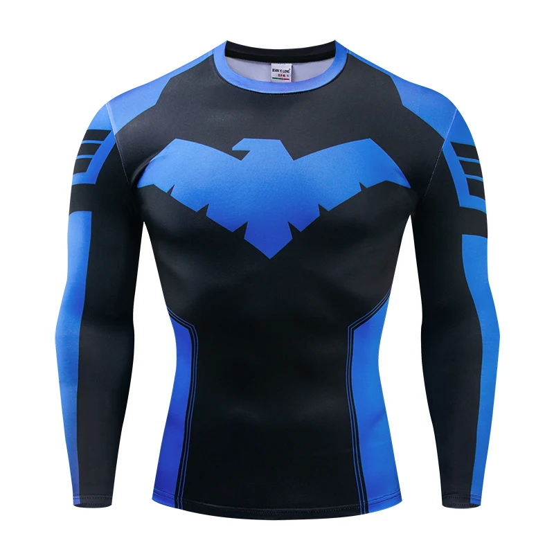 

Marvel brand original 3D printing men's compressed long-sleeved sports T-shirt superhero role-playing clothing New