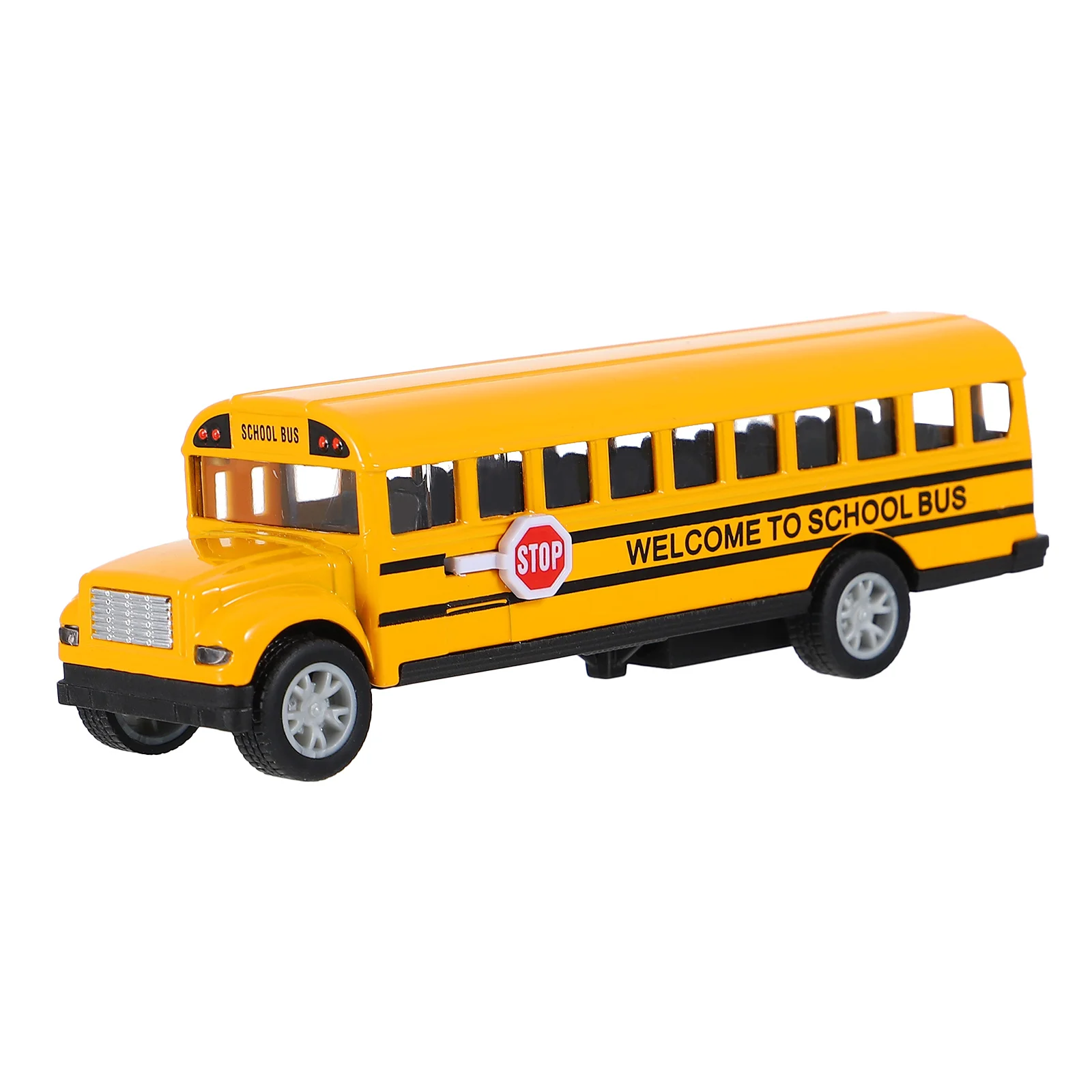 

School Bus Model, Die Cast Back Vehicles Cars 5 11In Educational Gift for Kids Toy