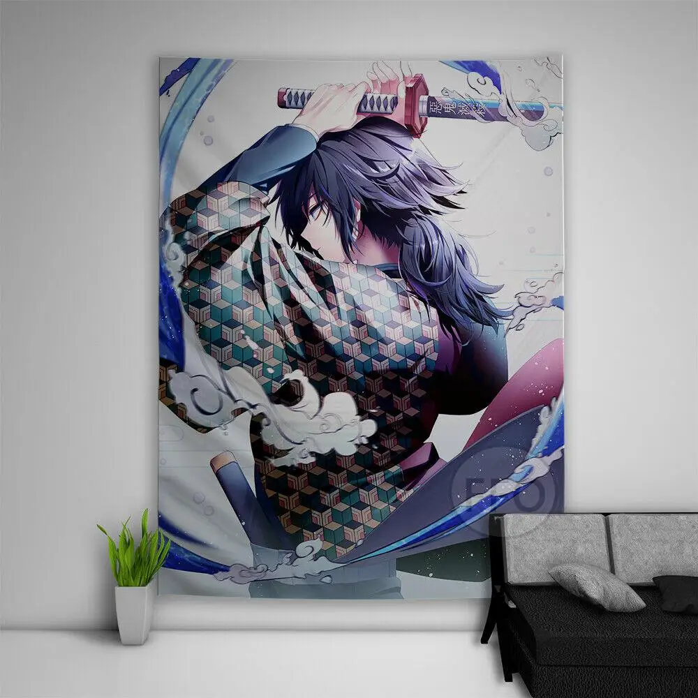 Постер с рассекающим демонов кавайным Манга Аниме гобелен Декор для комнаты