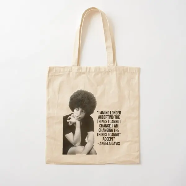 

Angela Davis Quote Cotton Canvas Bag Shoulder Bag Designer Unisex Women Reusable Grocery Shopper Casual Handbag Tote Fabric