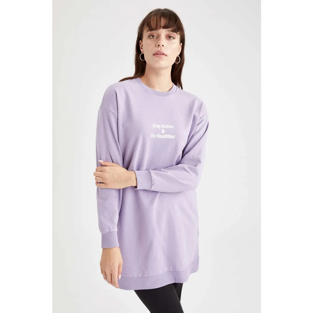 

Dorlie Slogan Printed Regular Fit Inside Soft Shaggy Sweat Tunik V5243AZ21AU