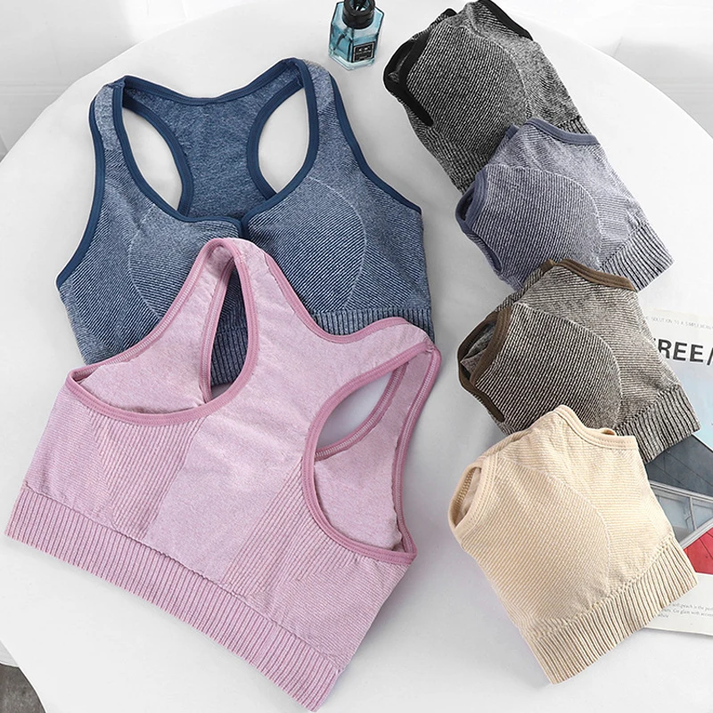 

Women's Sports Bra Yoga Shock-proof Tube Top Gather Anti-lighting Female Running Fitness Gym Tops Breathable Underwear