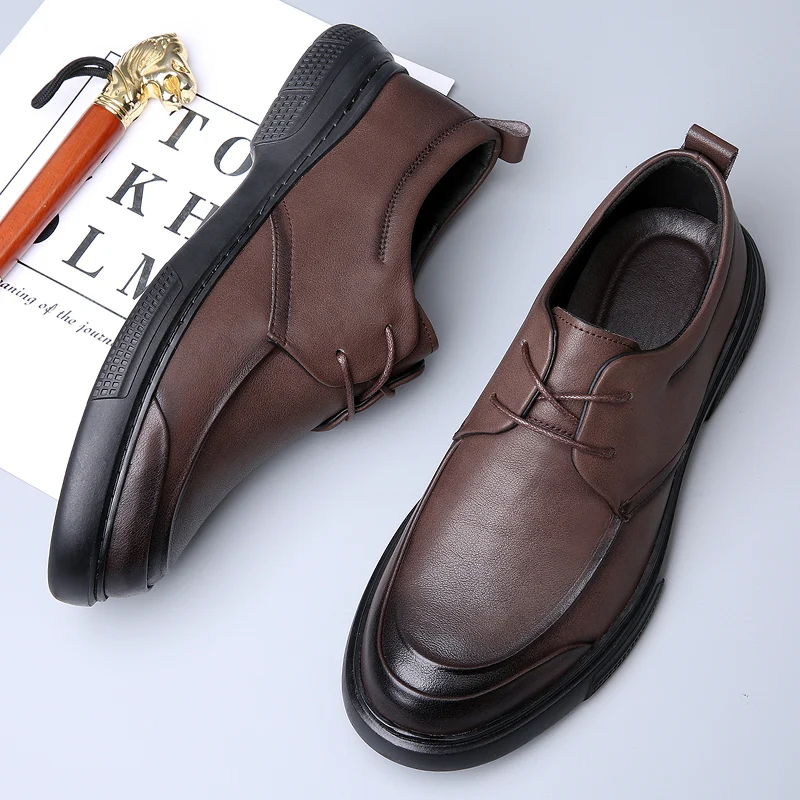 Высококачественные брендовые трендовые коричневые мужские деловые модельные