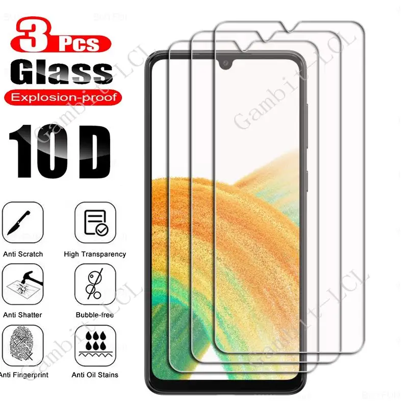 Закаленное стекло 9H HD для Samsung Galaxy A33 5G 6 4 Защитная пленка смартфона крышка экрана